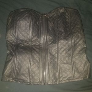 Faux leather corset